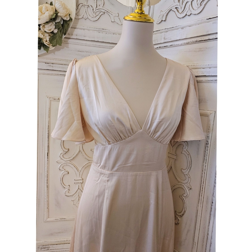 Dress Forum Cream Maxi Dress with Flutter Sleeves - Picture 5 of 8